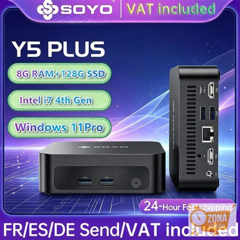Mini PC SOYO Y5 PLUS Intel I7 4.ª generación 4600U 8GB RAM 128GB ROM… — 108,42 €