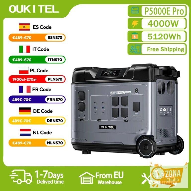 Estación de Energía Portátil OUKITEL P5000E Pro, Generador Solar de… — 1763,47 €