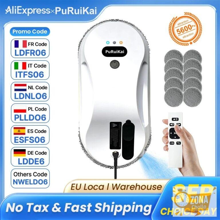 Robot de Limpieza de Ventanas Automático PuRuiKai para el Hogar, con… — 64,39 €