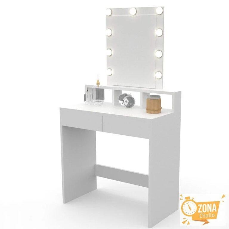 Dormidan – Tocador con espejo, mesa de maquillaje, luces led, dos… — 64,90 €