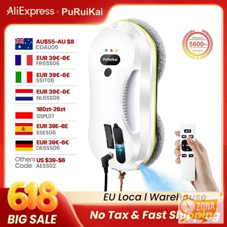 Robot de Limpieza de Ventanas Automático PuRuiKai para el Hogar, con… — 76,39 €