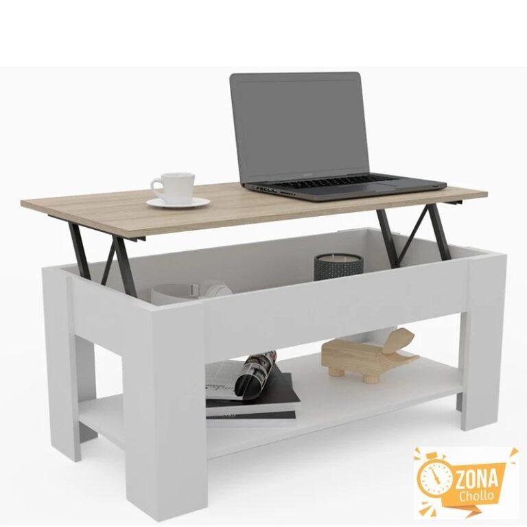 Dormidan – MESA DE CENTRO ELEVABLE CON BALDA MC5, Comedor o… — 52,55 €