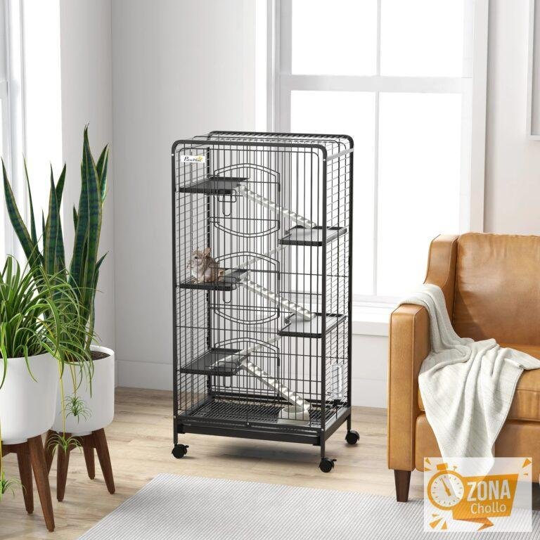 PawHut Jaula para Animales Pequeños de 6 Niveles con Ruedas… — 78.64 EUR €