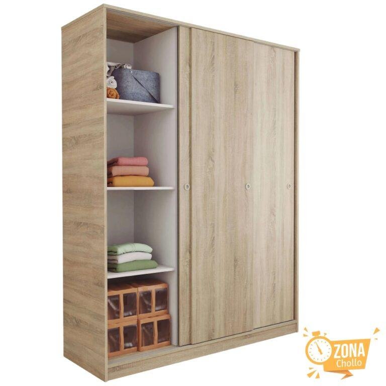 Miroytengo Armario Grande Tibet con 3 Puertas Correderas Roble… — 260,94 €