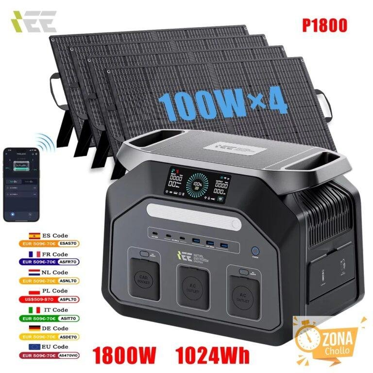 Estación de Energía Portátil IEE P1800, 1800W de Salida de CA… — 518,09 €