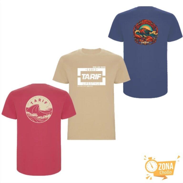 Pack 3 Camisetas Tarif Surf para Hombre Multicolor Moda Verano — 19,18 €
