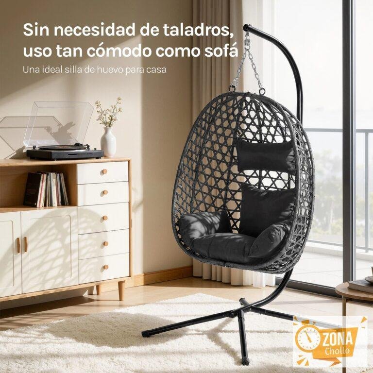 Silla Colgante Tipo Huevo WOLTU para Exteriores con Cojín y… — 93,77 €