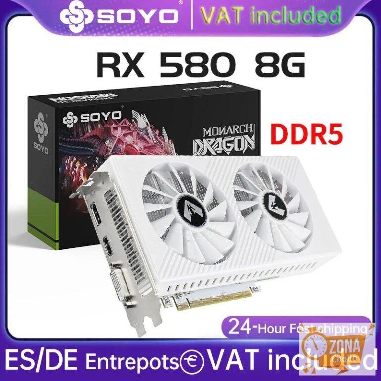 SOYO-tarjetas gráficas Radeon RX580 8G GDDR5, tarjeta de memoria… — 92,55 €
