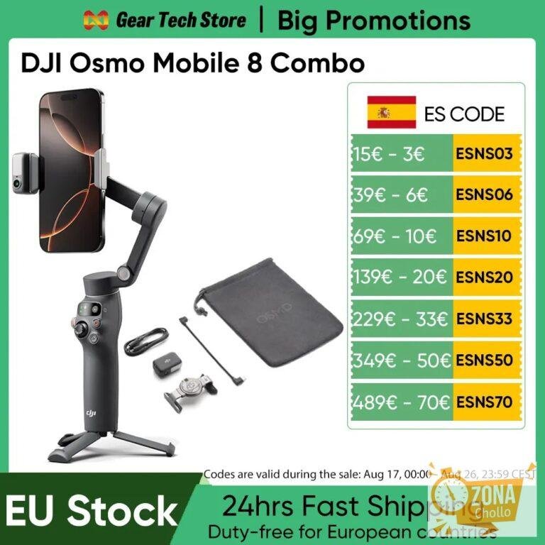Dji Osmo Mobile 8 Combo Om8, Estabilizador de Gimbal para Teléfono… — 127,25 €