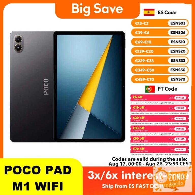 Tablet PC Original POCO Pad M1, Batería de 12000 mAh, Pantalla… — 183,77 €
