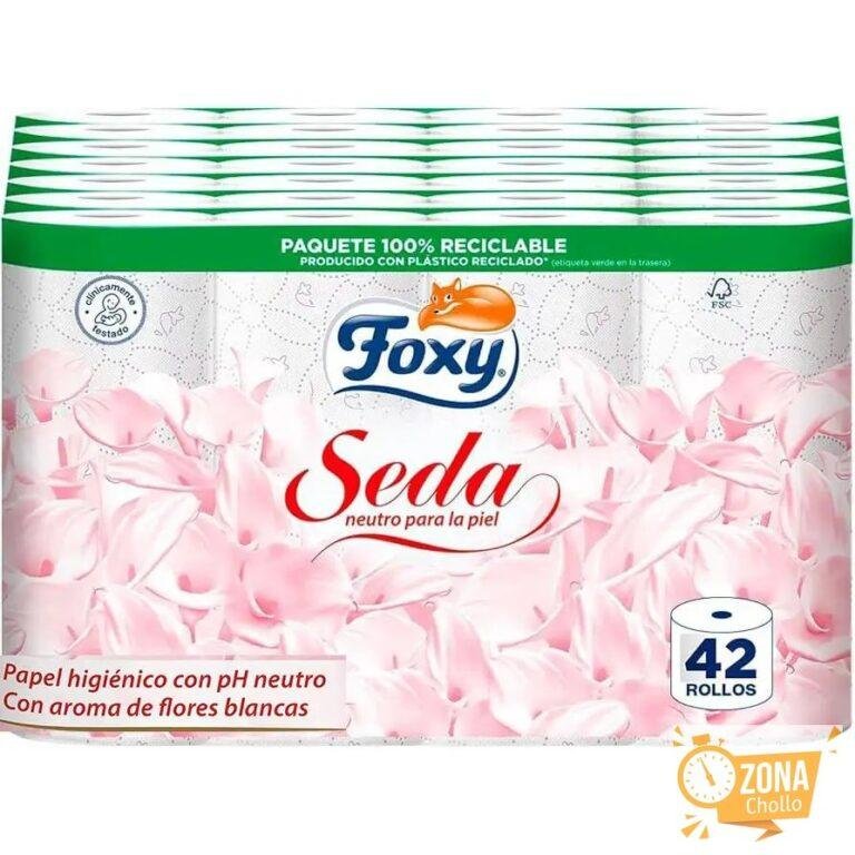 FOXY Seda 42 rollos, 3 capas, papel higiénico (7 pack x 6 rollos)… — 22,24 €