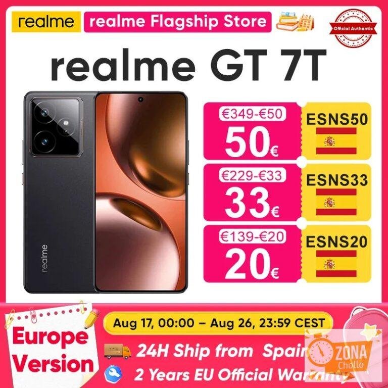 realme GT 7T 5G Smartphone nuevo MediaTek 8400-MAX, batería Titan de… — 325,63 €