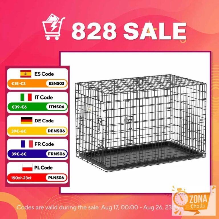 Jaula Pawut de Metal Negro para Perros, Caja de Transporte Plegable… — 44,92 €