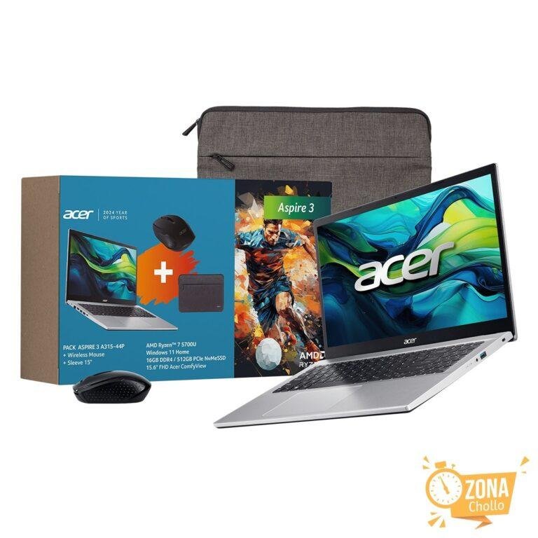 Portátil Acer Aspire 3, Ryzen 7-5700U, 16GB, 512GB SSD, 15.6″, W11 — 330,99 € (-15 %) en El Corte Inglés