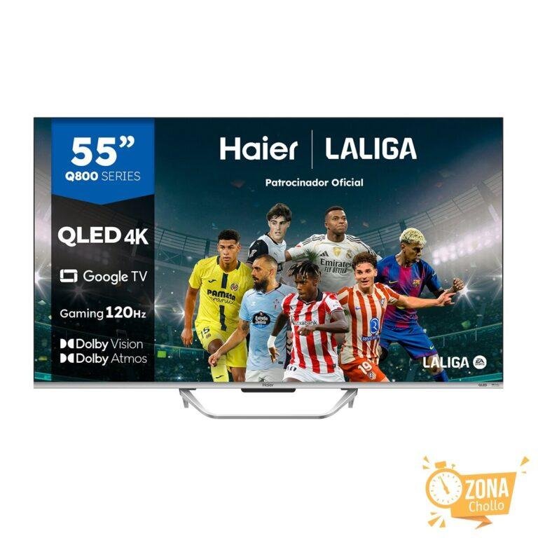 TV QLED 138 cm (55″) Haier H55Q800UX Q8 Series, 4K UHD, Smart TV — 199 € (-63 %) en El Corte Inglés