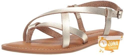Amazon Essentials Sandalias de Tiras Informal Mujer, Dorado, 35 EU