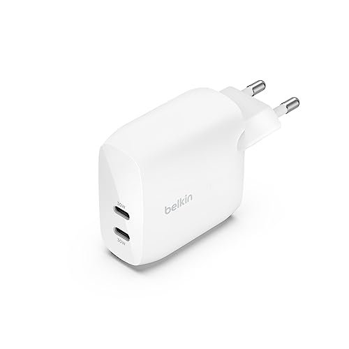 Belkin BoostCharge Cargador de Pared Doble USB C PPS 60W, Carga