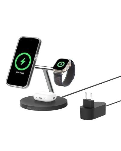 Belkin BoostCharge Cargador Qi2 3 en 1, Estación de Carga Inalámbrica