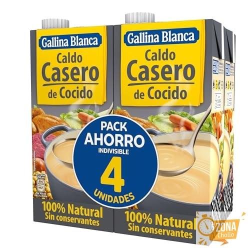 Gallina Blanca Caldo Casero de Cocido 100% Natural, 1L (Paquete de 4)