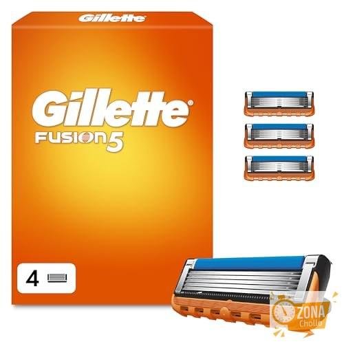 Gillette Fusion5 Cuchillas de Afeitar Hombre, Pack de 4 | Recambios