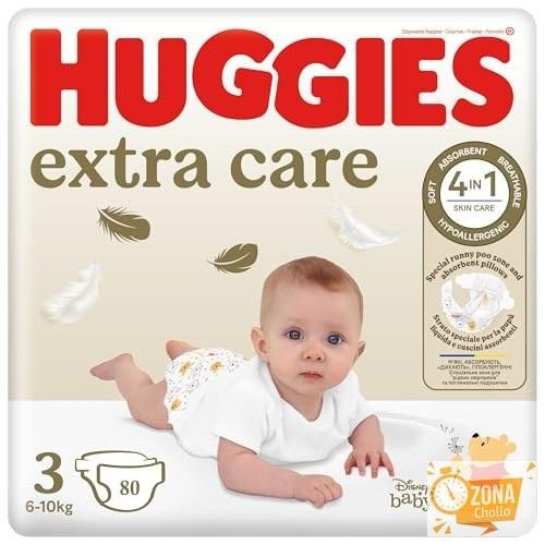 Huggies Extra Care Pañales talla 3 (6 10 kg), ultraabsorbente, diseño en Amazon