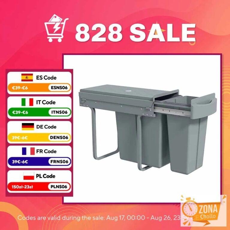 HOMCOM Cubo de Basura bajo Fregadero, Cubo de Basura Cocina, 2… — 55,16 €