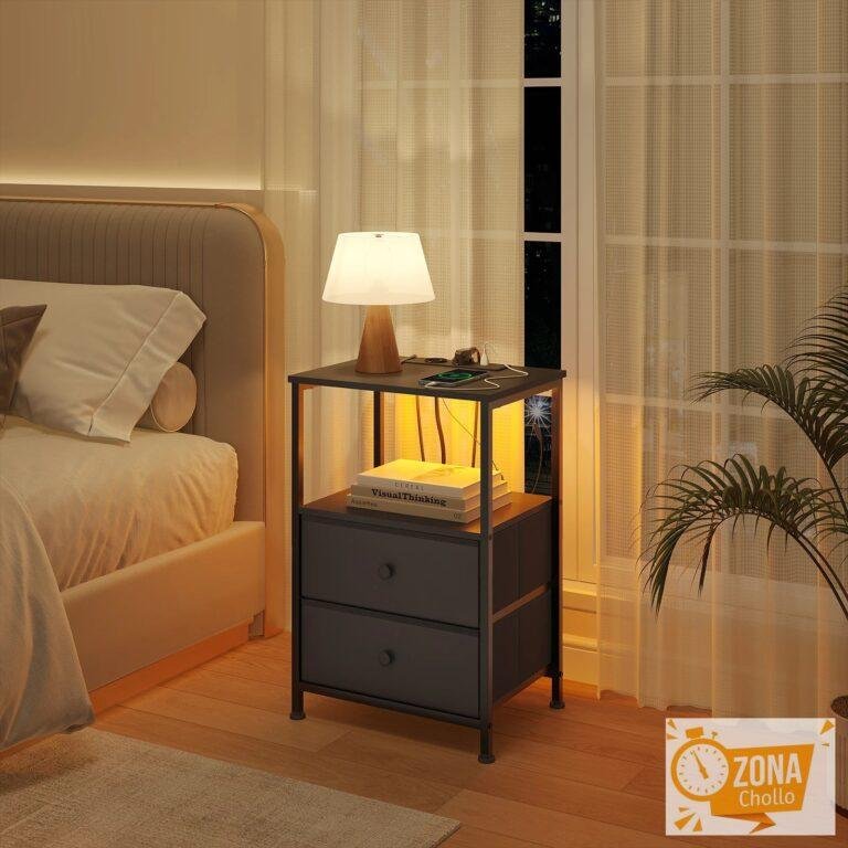 Mesita de noche moderna WOLTU con iluminación LED ajustable… — 50.08 EUR €