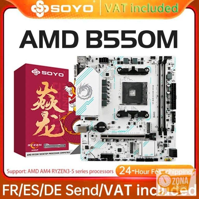 Tarjeta Madre para Juegos SOYO AMD B550M, USB3.1, M.2 NVMe, SATA3… — 70,43 €