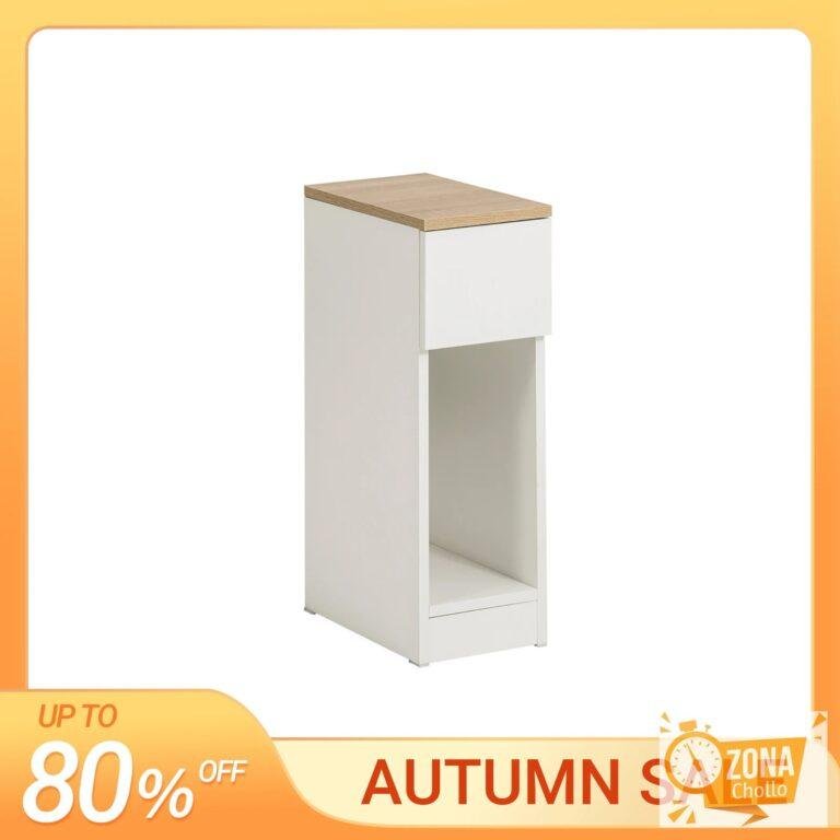 SoBuy FBT111-WN Mesita de noche estrecha con cajón y almacenamiento… — 35,84 €