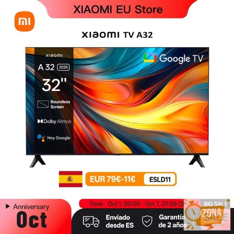 Xiaomi TV A 32, Tamaño compacto con pantalla colorida, sonido — 129.37 EUR € en AliExpress