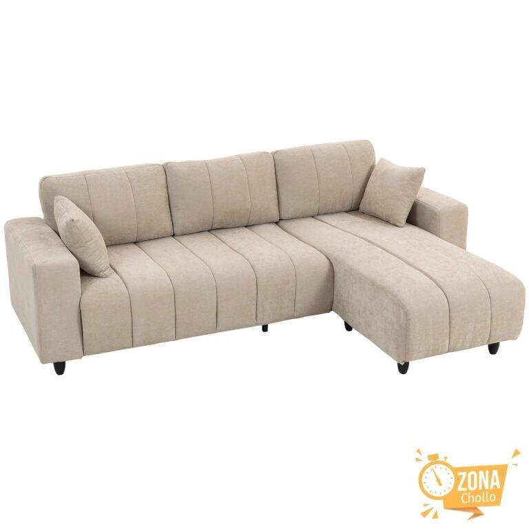 HOMCOM Sofá Chaise Longue Reversible de 3 Plazas 2 Almohadas… — 394,78 €