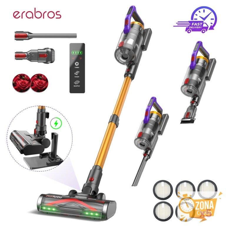 Aspiradora Inalámbrica Erabros EV7, Succión de 70KPa, Motor de 550W — 126,99 € en AliExpress