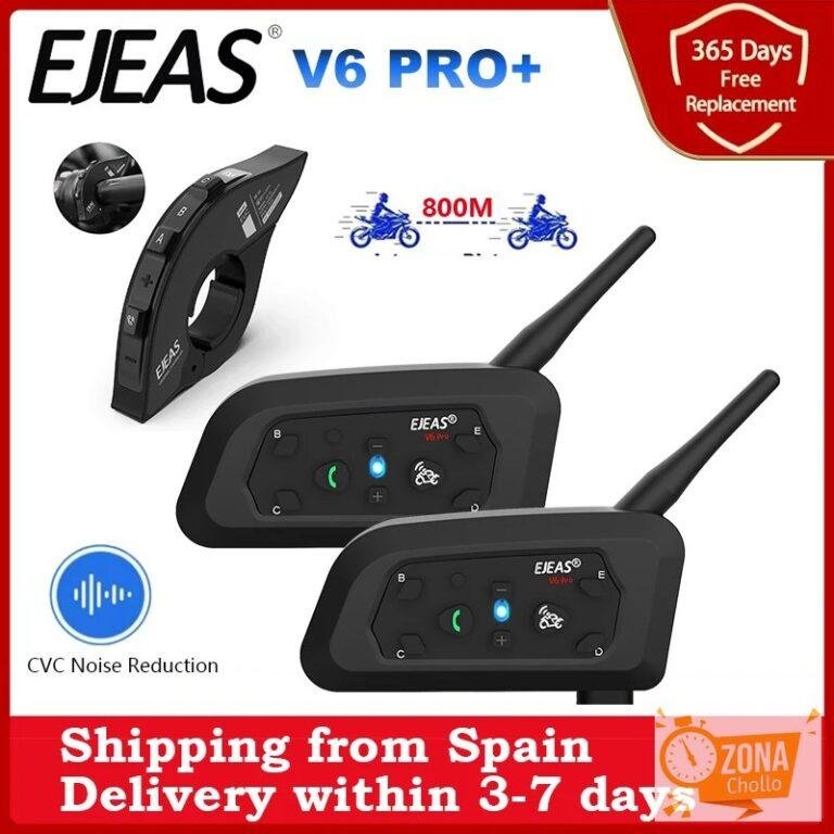 EJEAS V6 PRO + intercomunicador para casco de motocicleta auriculares — 28,59 € en AliExpress