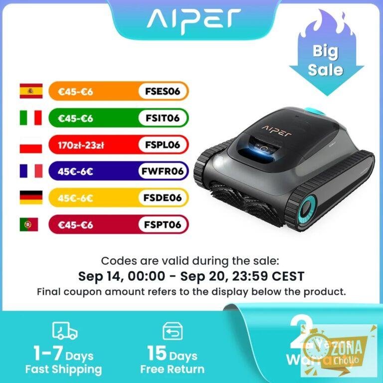 (Actualización 2026) Robot de Piscina Reacondicionado AIPER Scuba S1 — 332,85 € en AliExpress