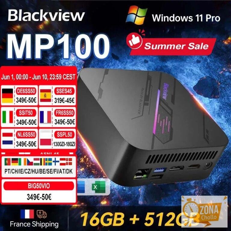 Blackview MP100 Mini PC 7430U 16GB DDR4 512GB SSD WiFi 6 Windows 11 — 338,69 € en AliExpress