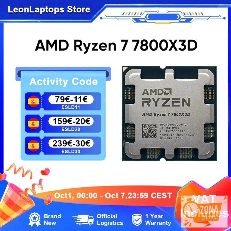 PROCESADOR AMD Ryzen 7 7800X3D R7 7800X3D 5,0 GHz 8-Core 16-Thread — 294.13 EUR € en AliExpress