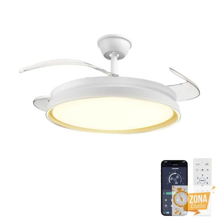Lámpara de techo con ventilador inteligente, control por Bluetooth… — 35,21 €