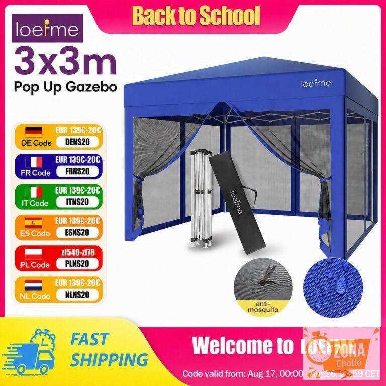 Carpa Plegable LOEFME 3x3M con Mallas, Impermeable, con Protección… — 88,39 €