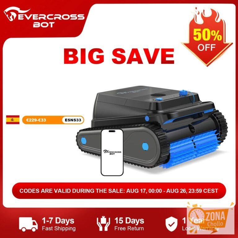 EVERCROSS BOT U8 Robot Piscina Limpiafondos y Paredes, 120 Min… — 310.95 EUR €