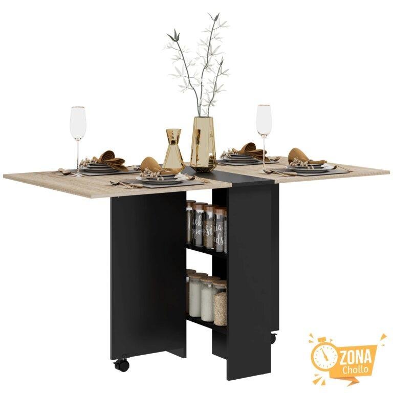 HOMCOM Mesa Plegable de Comedor con Alas Abatibles 75x140x74 cm — 84,30 € en AliExpress