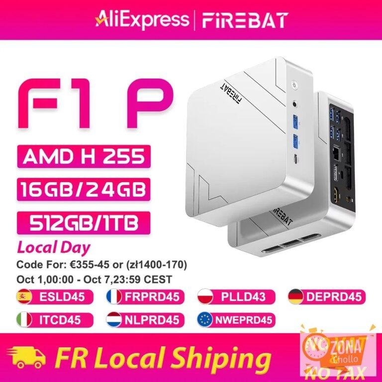 Firebat Mini PC F1 P AMD Ryzen 7 H 255 DDR5 16GB 24GB 512GB 1TB SSD… — 435,62 €