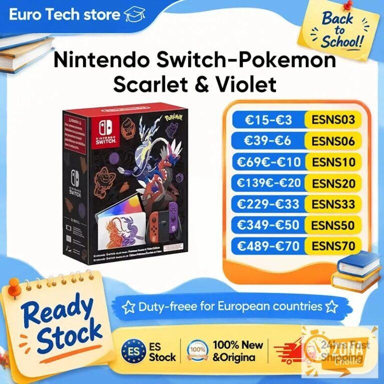 Consola Nintendo Switch (Modelo OLED) Edición Pokémon Karmesin y… — 359,04 €