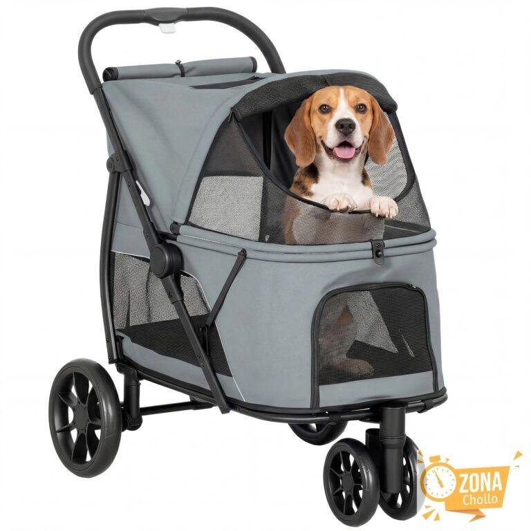 PawHut Carrito para Perros Plegable con 3 Ruedas Ventanas de Malla… — 118,10 €