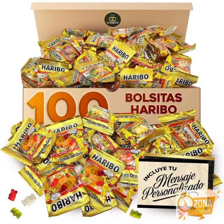 100 Bolsitas de Ositos HARIBO ORO (1 Kg), Tarjeta Personalizable — 16,40 € en AliExpress
