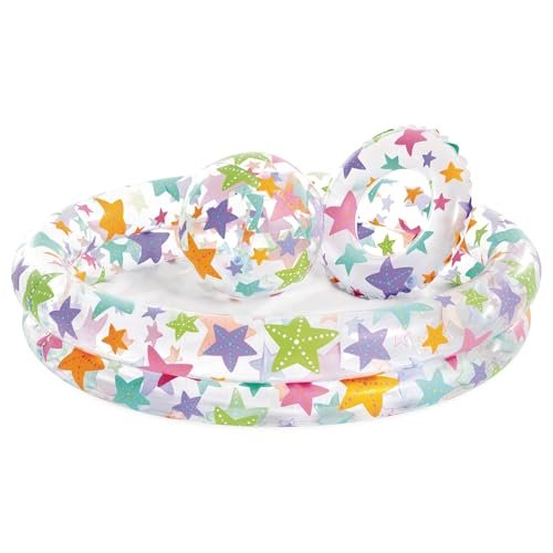 Intex Piscina, Flotador y Pelota Color con Accesorios, 122 x 25 cm
