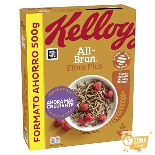 Kellogg's All Bran Fibre Plus 500g | Cereales de salvado de trigo muy