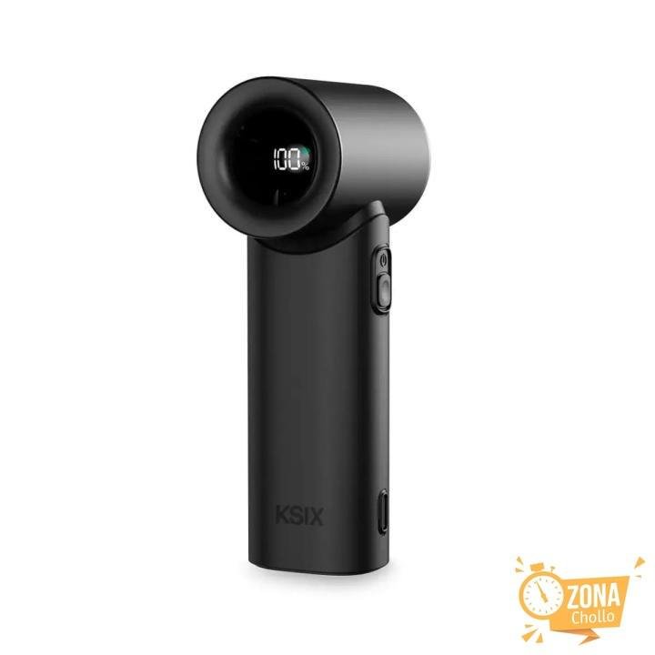 Ksix - Ventilador portátil Airgo Turbo negro con 5 velocidades