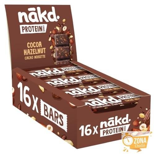 Nākd. Protein Cacao Avellana | Barritas Raw | 16 x 45g (720g) | 7g
