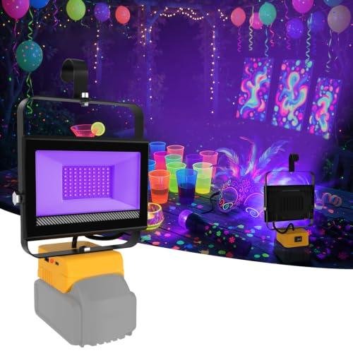 NATPOW Luz Negra Compatible con Dewalt 18V, Foco LED Ultravioleta