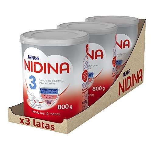 Nestlé NIDINA 3 Leche en polvo a partir 12 meses, 3x800g | Leche